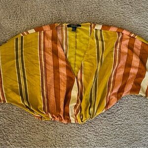 Forever 21 Yellow and Orange Striped Top